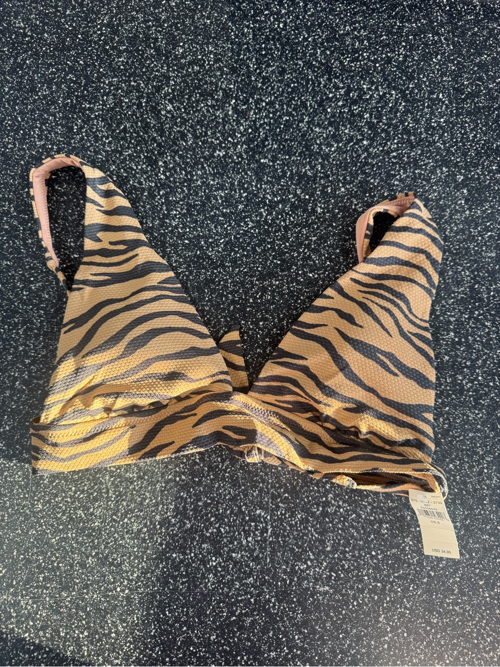 AERIE NWT SWIM TOP - Tiger-Print - Brown
